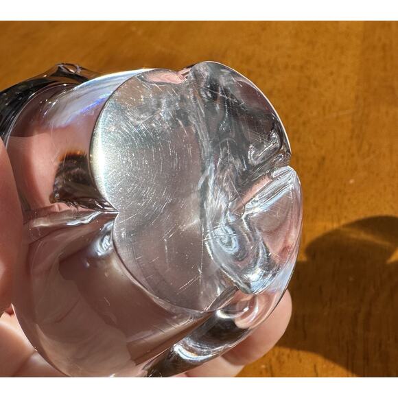 Lead Crystal Elephant Small Figurine Lot of 2 Paperweight Trunk Up - Picture 10 of 12